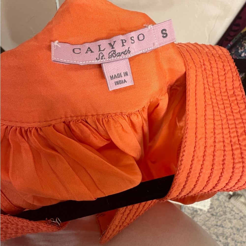 Calypso St. Barth Orange Tiered Maxi Dress - Picture 2 of 5